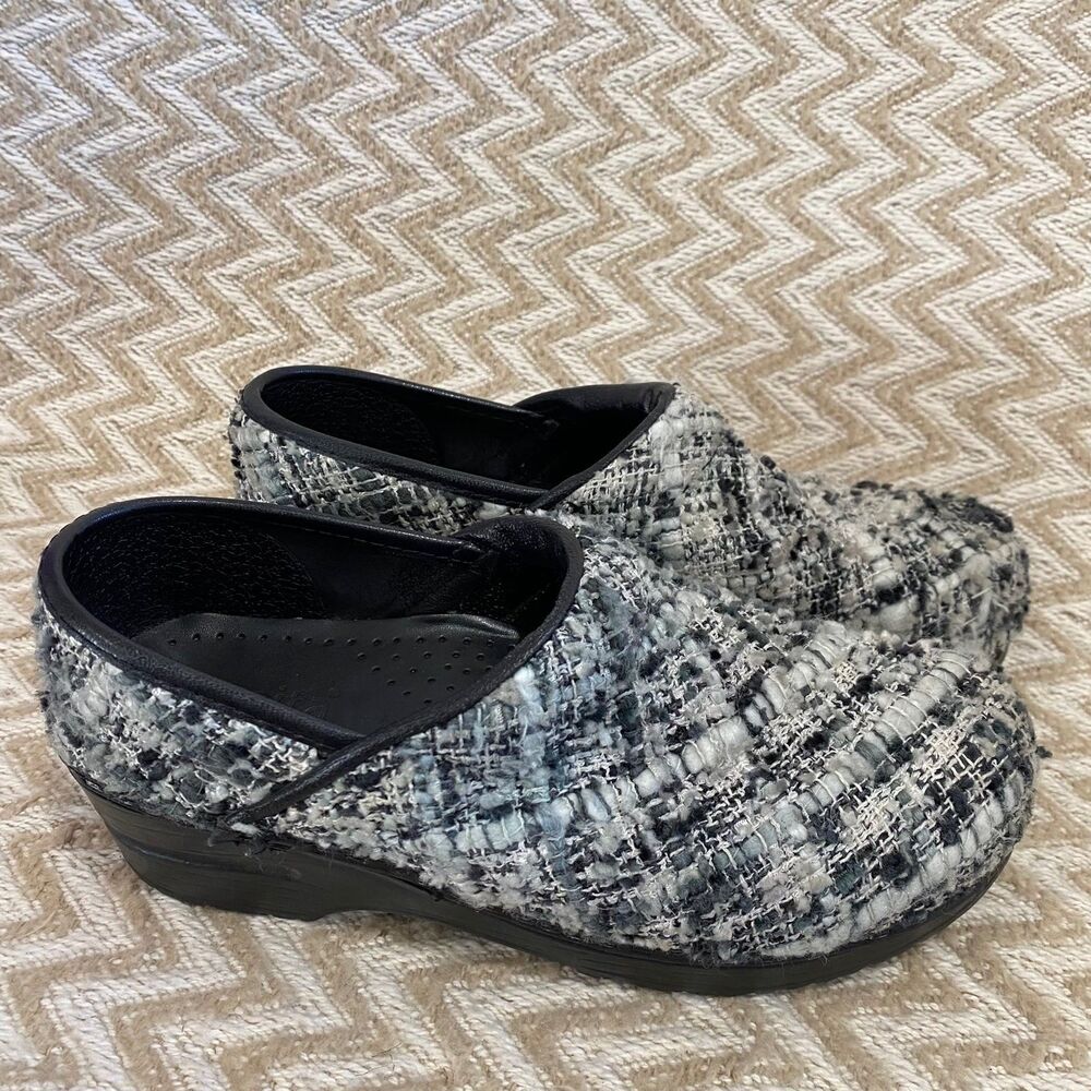 Sanita Tilly Tweed Woven Professional Clogs Grey Women's EU 37 US 6